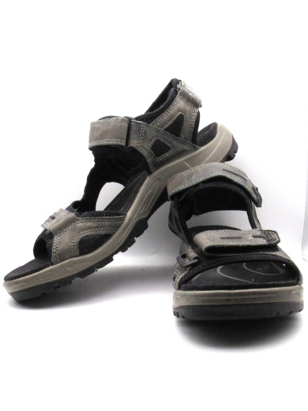 Ecco Gray Camo Yucatan Receptor Strap Sandals Size 44 EU; 10.5/11 US Good Cond